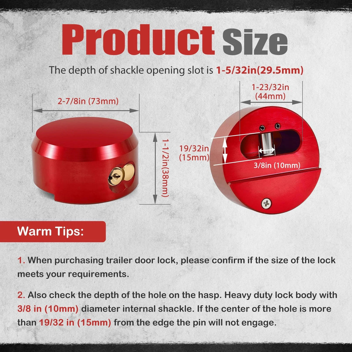 3 Pack Puck Locks for Trailers - Keyed Alike Aluminum Door Locks