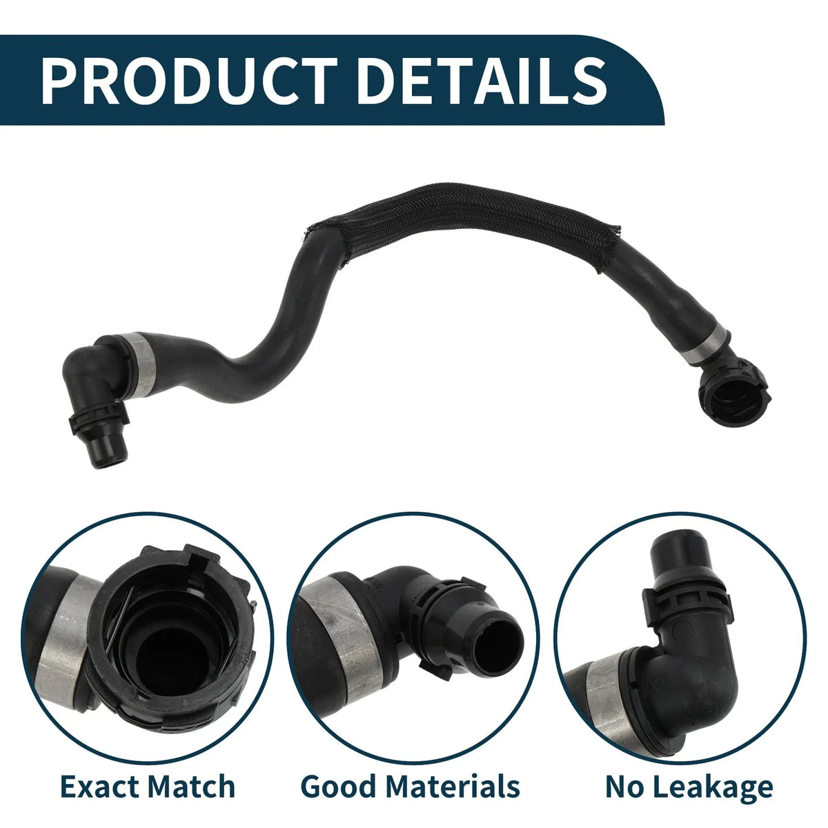Radiator Hose Heater Hose for BMW X5 (2013) No. 17127805599 Black