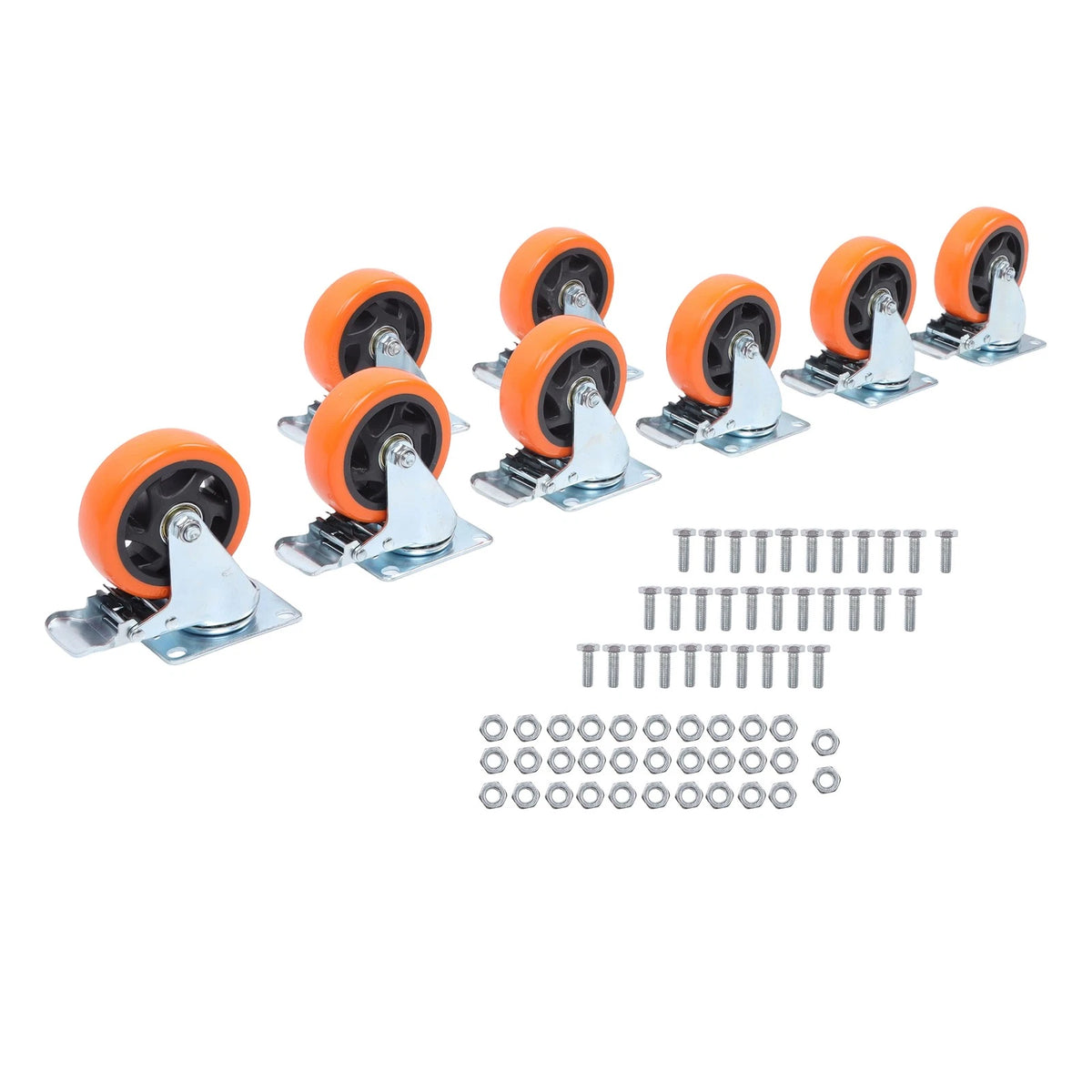 Set of 8 Heavy Duty 4-Inch Swivel Caster Wheels with Dual Locking