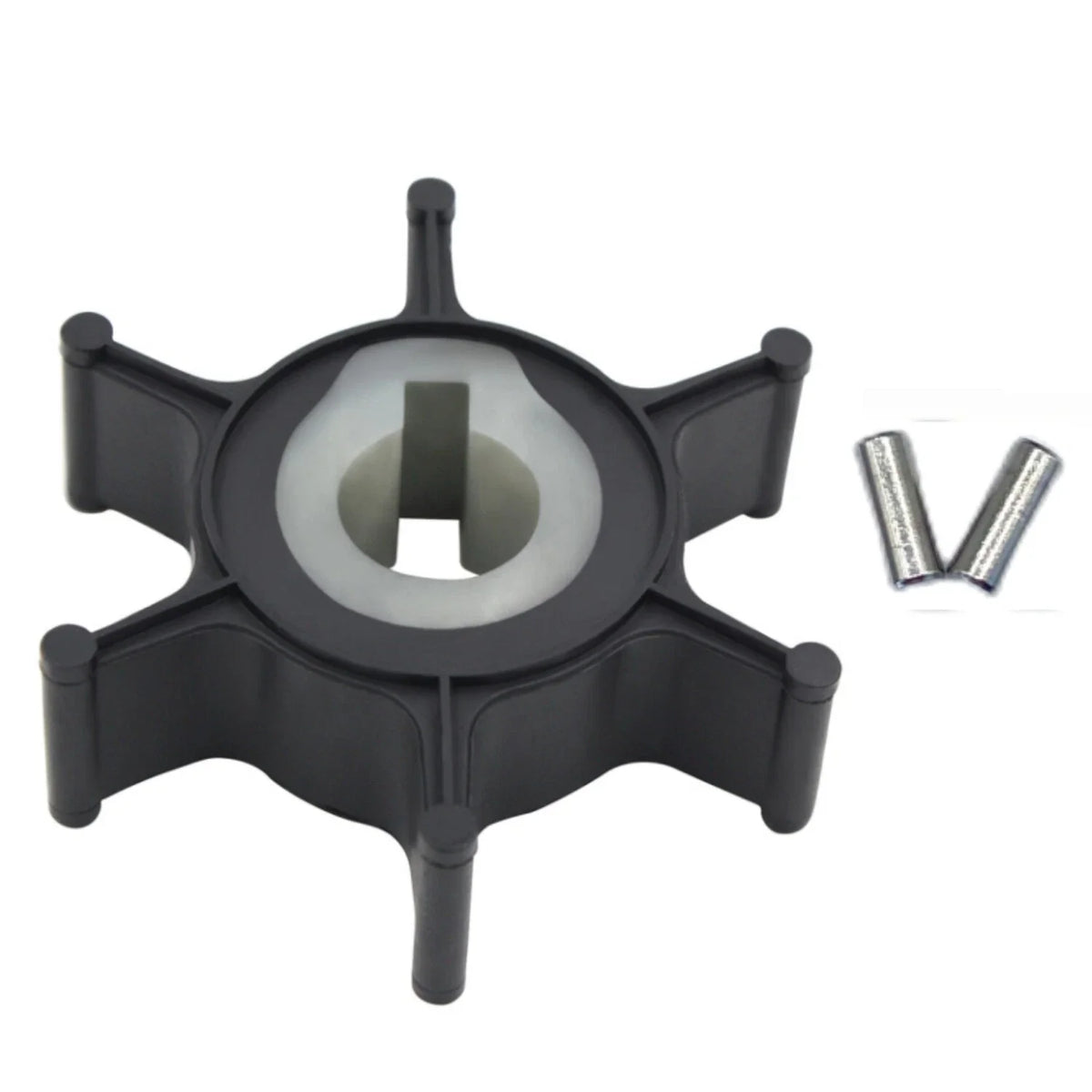 Water Pump Impeller & Pin for Yamaha Outboard 2-Stroke 2HP (646-44352-01)