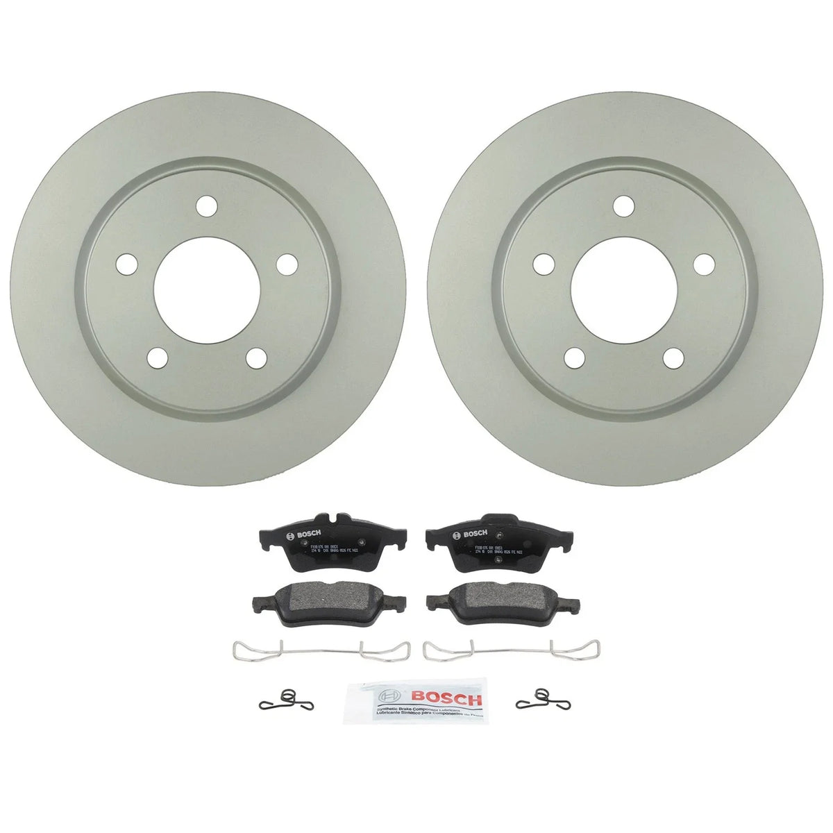 Set of 2 Bosch Rear 280mm Disc Brake Rotors & Semi-Met Pads for Mazda 3 (2009)