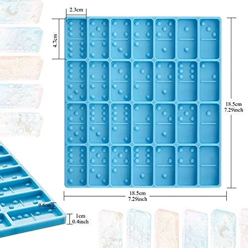 Domino Mold for Resin Epoxy Candy Clay - Blue