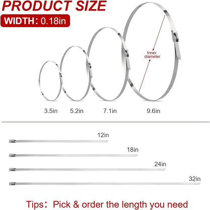 100 Pack Heavy Duty UV Resistant 24 Inch Zip Ties