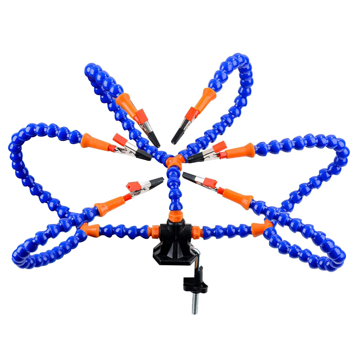 6-Arm Flexible Soldering Iron Stand for Welding and Magnifying