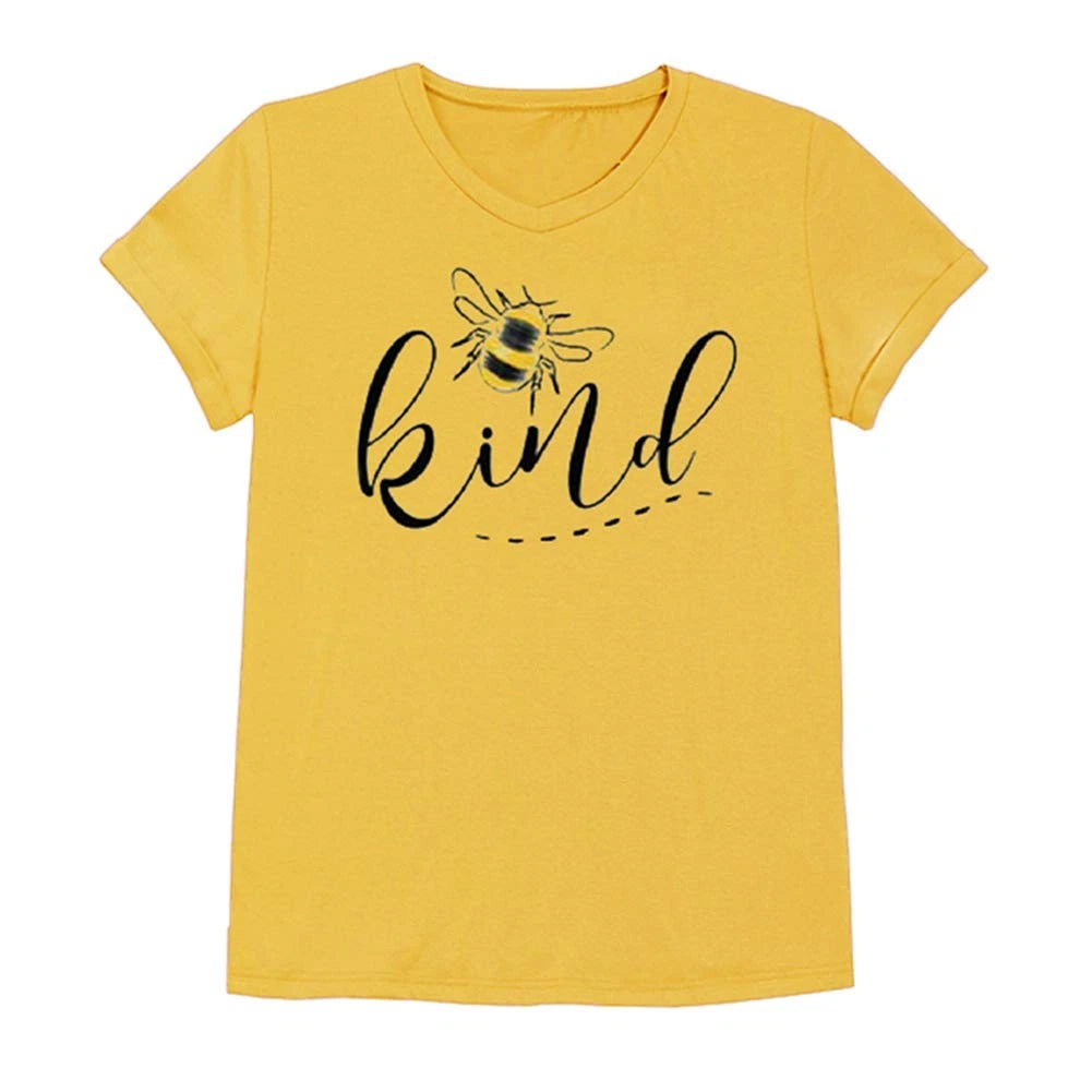 Be Kind Graphic Tee for Women - V Neck Casual Summer Top