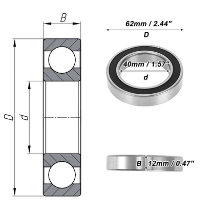 6908DDU Deep Groove Ball Bearing for Scooter Skateboard Wheel (40x62x12mm)
