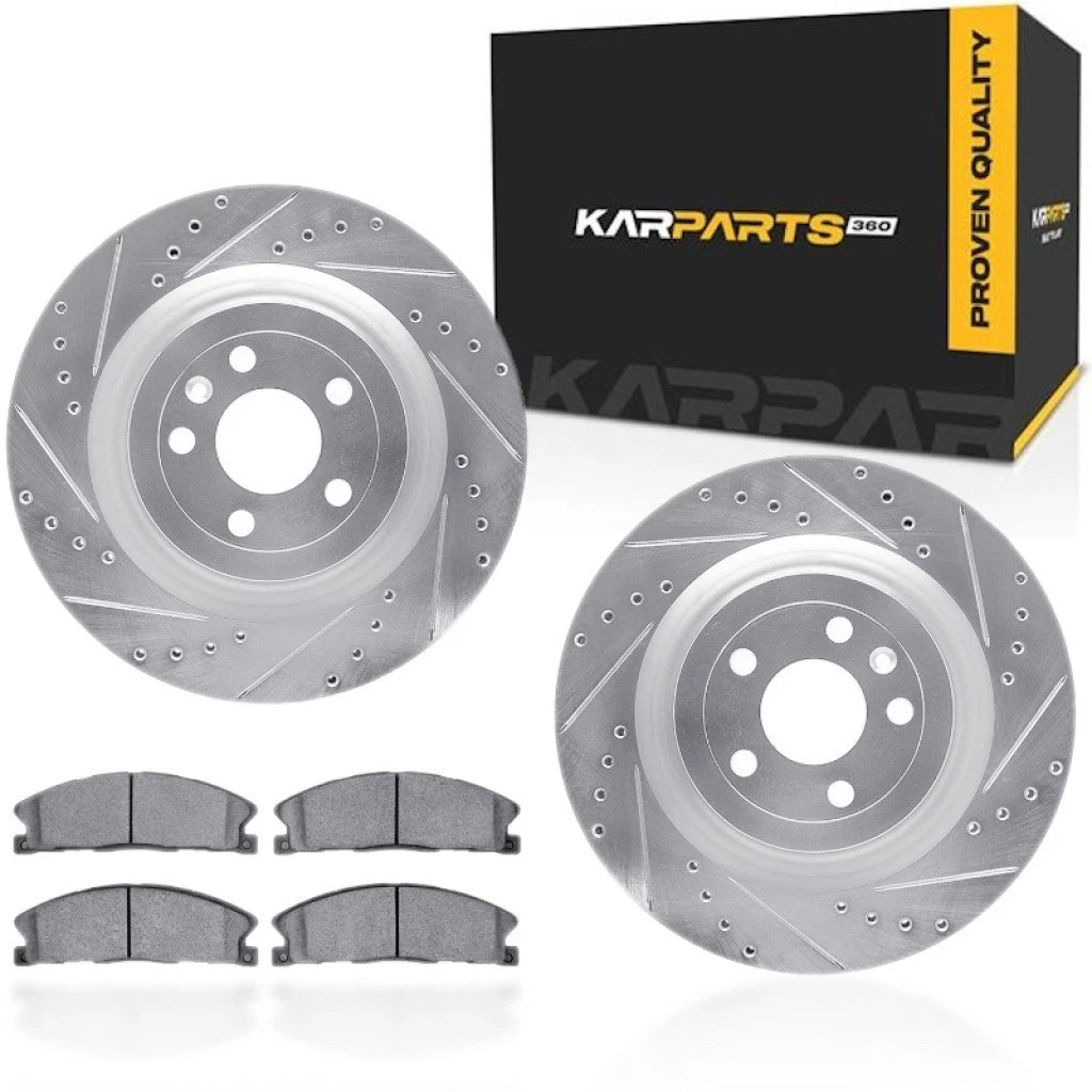 Rotor Set for Lincoln MKT (2013–2019) | Drilled and Slotted | ALX-PAU-DF-7512-54209-CLA3
