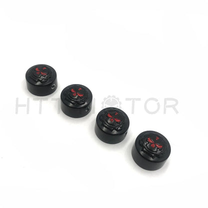 Set of 4 Black Gear Skull Bolt Caps for Harley Dyna Softail Road King