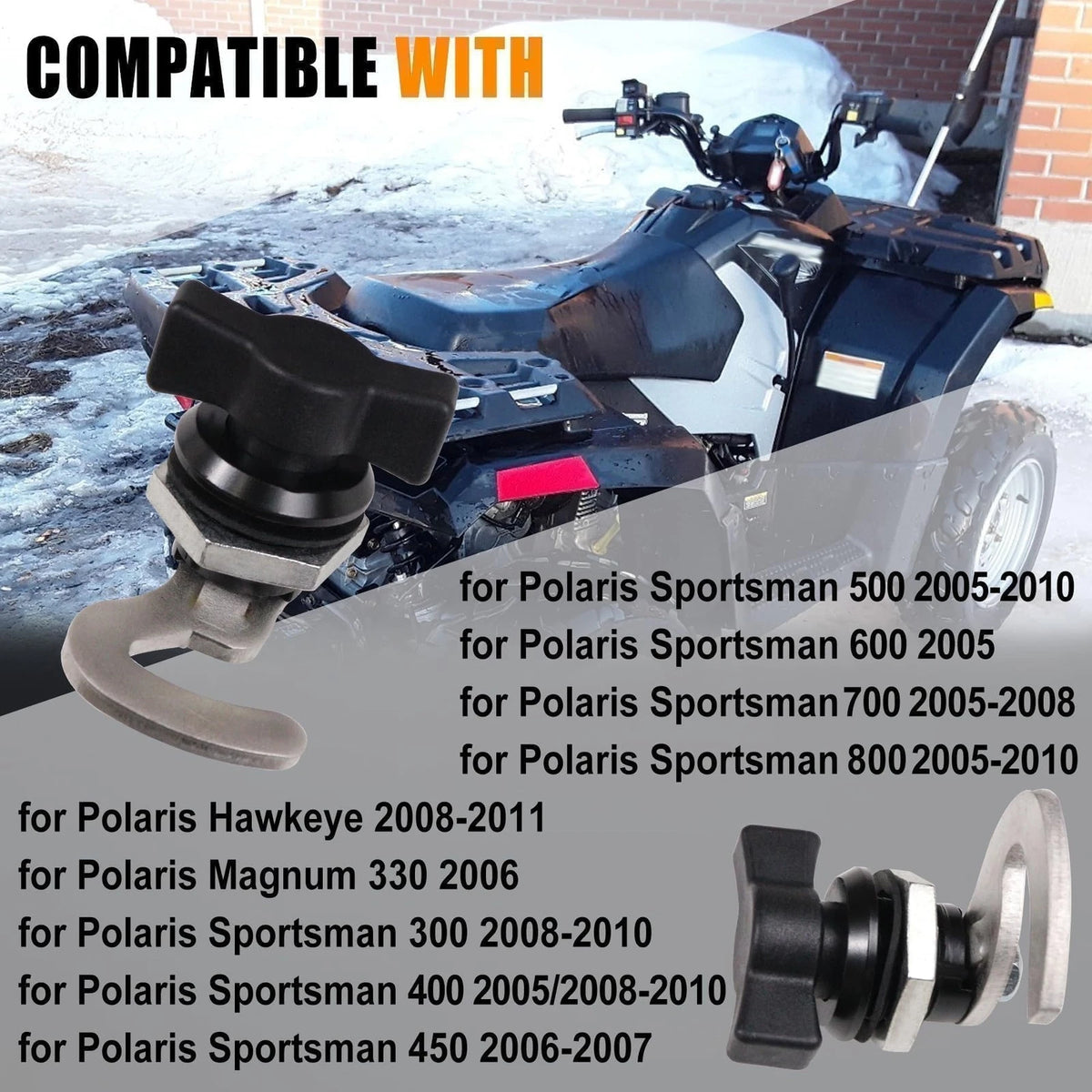 1 Pair Front Storage Rack Box Detent Latch for Polaris