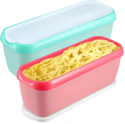 Ice Cream Containers Set of 2 for Universal Use (1.5 Quart, Pink & Green)