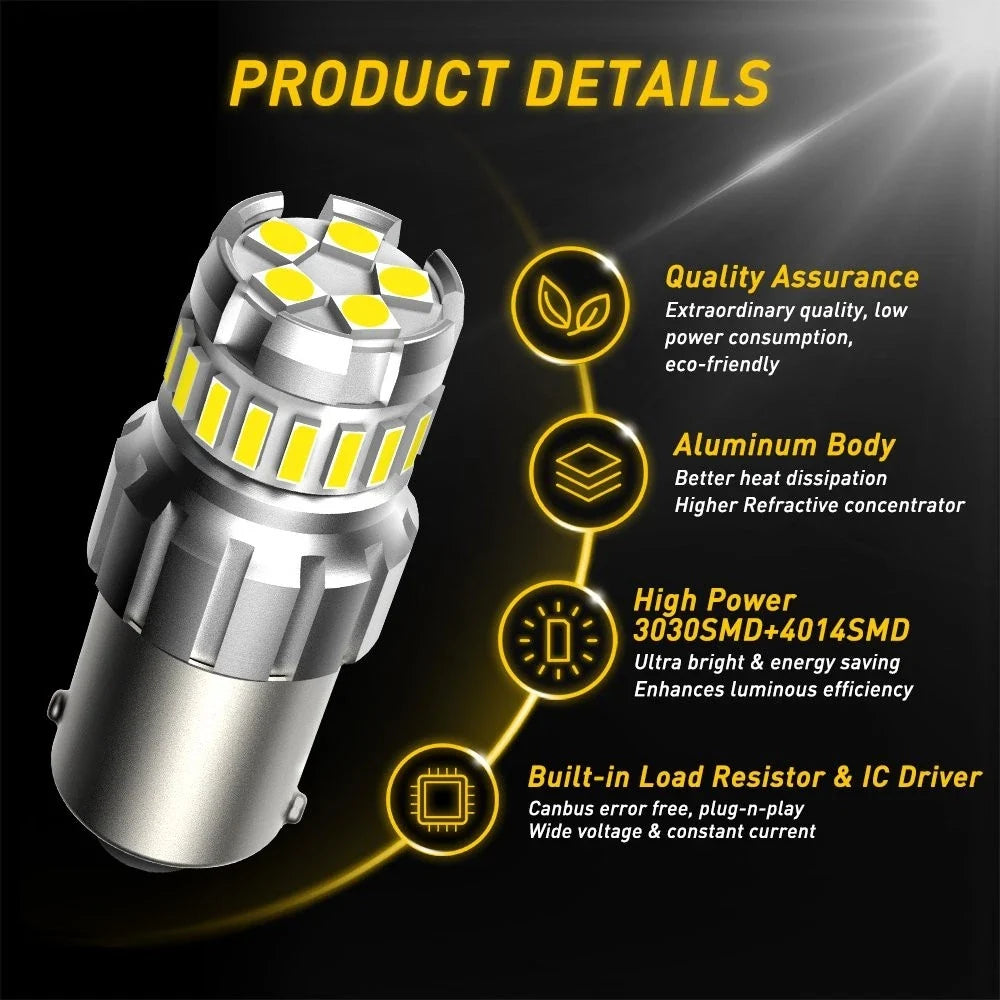 2X 1156 BA15S 7506 LED Turn Signal Indicator Light Bulb for AUXITO (N/A)