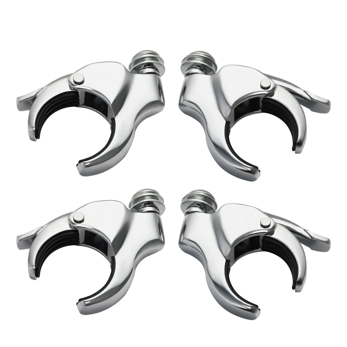Set of 4 Windshield Clamps for Harley Fat Street Bob FXLR (2018–2025) Chrome