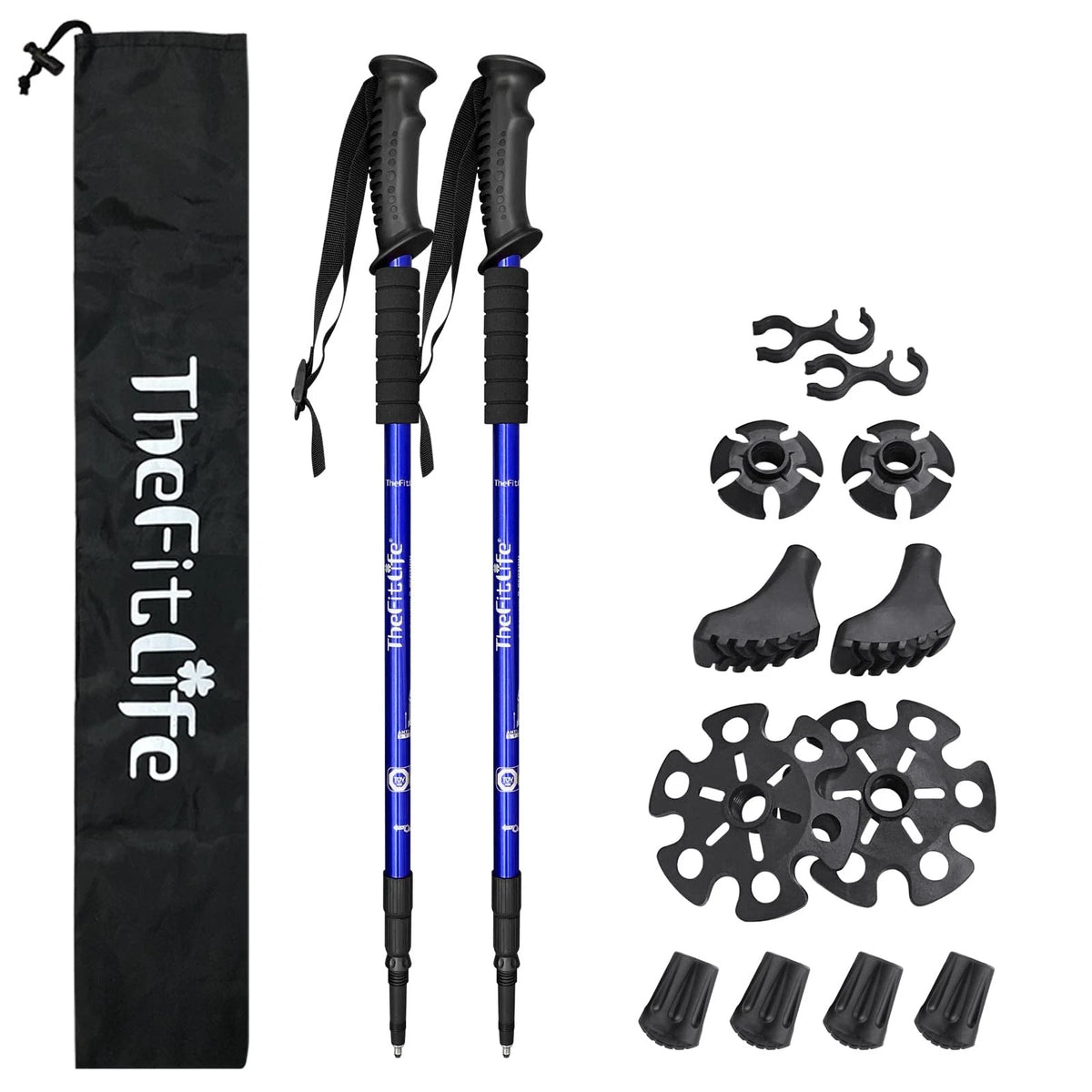 Trekking Poles for Hiking and Camping - Collapsible Ultralight Aluminum