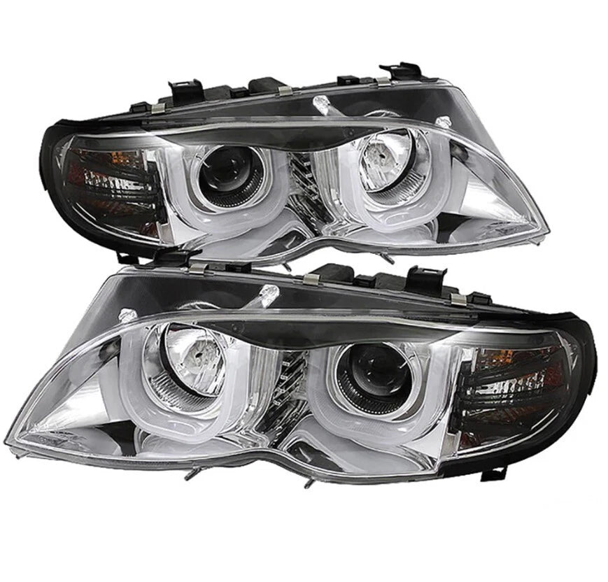 Projector Chrome Headlights Pair for BMW 3-Series E46 (2002–2005) NTR2236