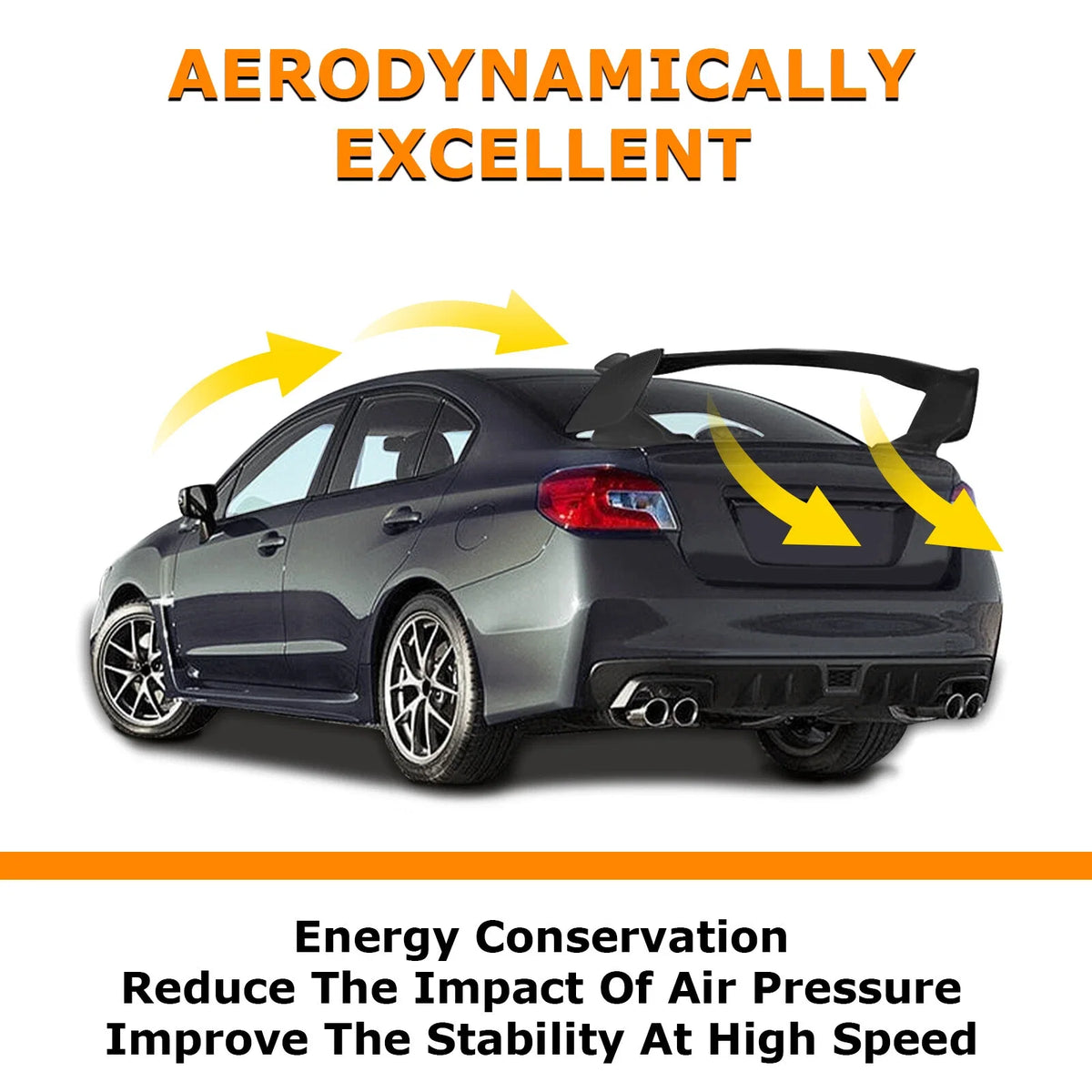Matte Black Rear Trunk Spoiler Wing for Subaru WRX/WRX STI (2015–2021)