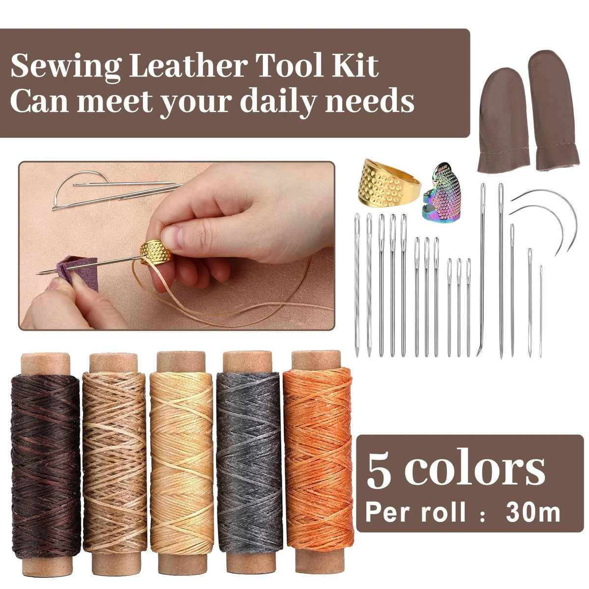 Leather Craft Tools Kit with Snaps, Size 2, Black for Automotive Use