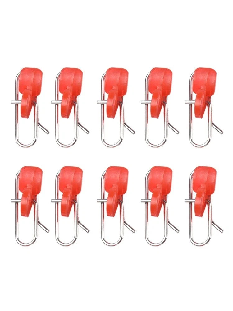 Set of 10 Stainless Steel Bait Clips for Fishing