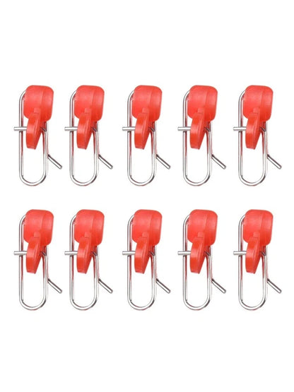 Set of 10 Stainless Steel Bait Clips for Fishing