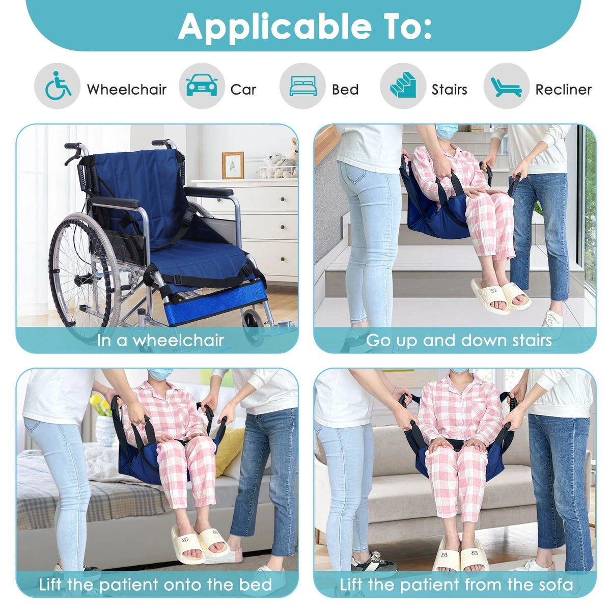 Patient Lift Stair Slide Board for Wheelchair Transfer Seat Pad