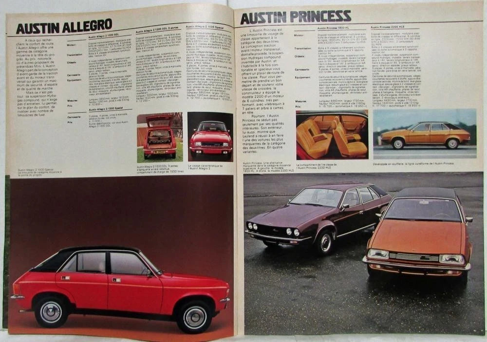Sales Brochure for British Leyland Cars (1977) - French Text