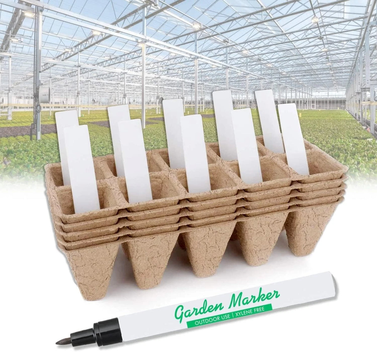 Set of 4 Plastic Plant Labels for Seedlings (4 x 0.8 Inch, White)