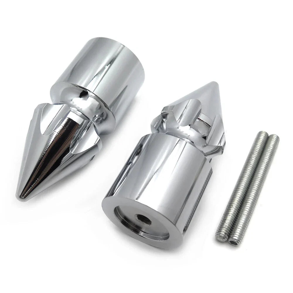 Chrome Spike Bar Ends for Suzuki GSX-R 600 750 1000 1100 (2001–2023)