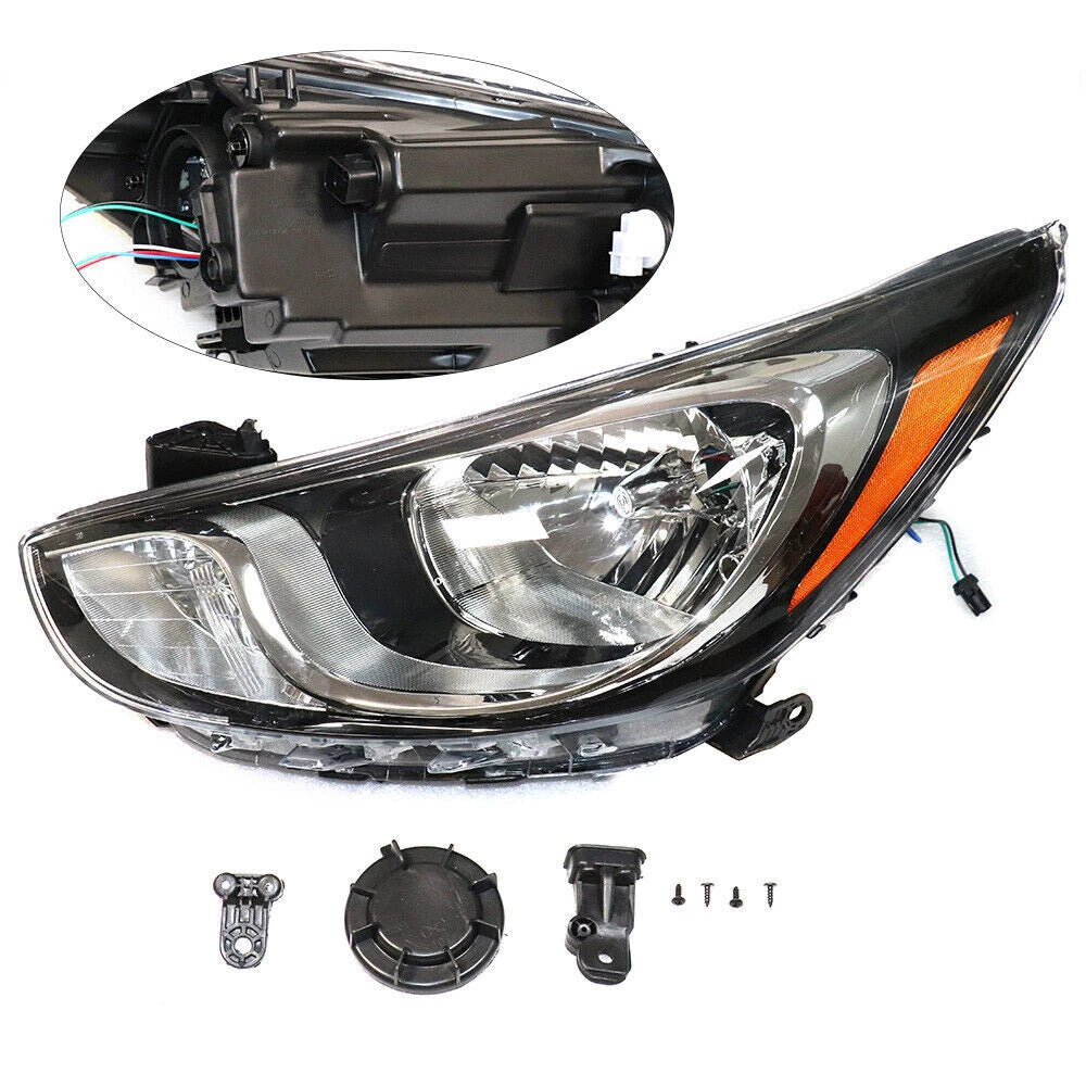 Driver Side Halogen Headlight Assembly for Hyundai Accent (2012–2014) 921011R010, HY2502163