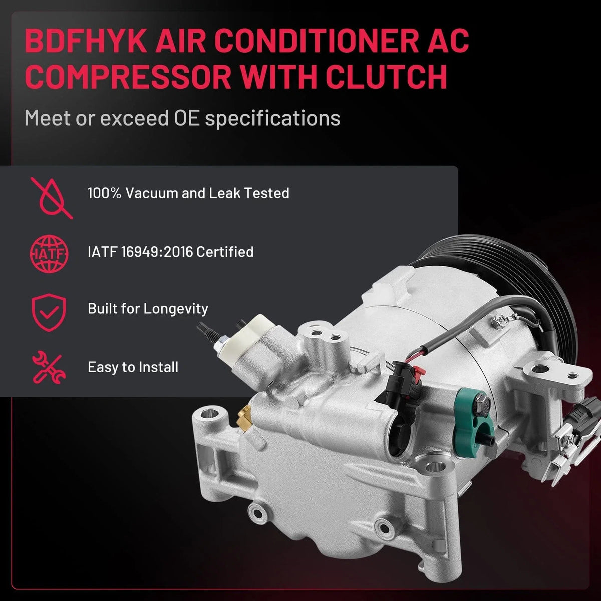 A/C Compressor with Clutch for Honda Civic 2.0L (2016–2021) CO29272C