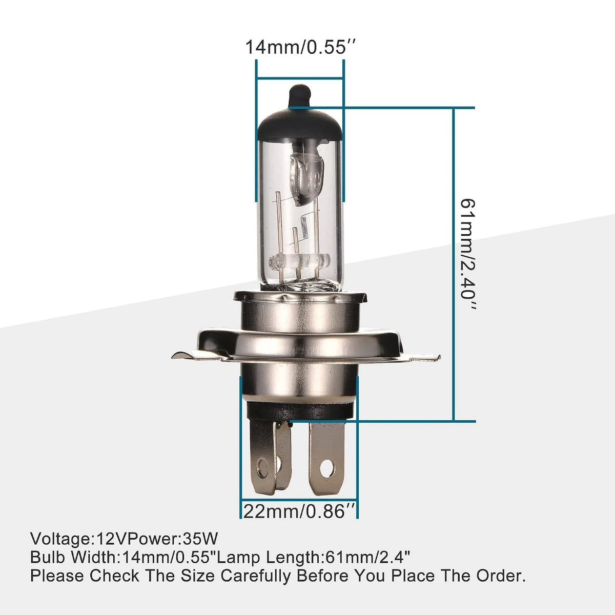 H4 Headlight Bulbs 12V 35W for 50cc 70cc 90cc (High Low Beam)