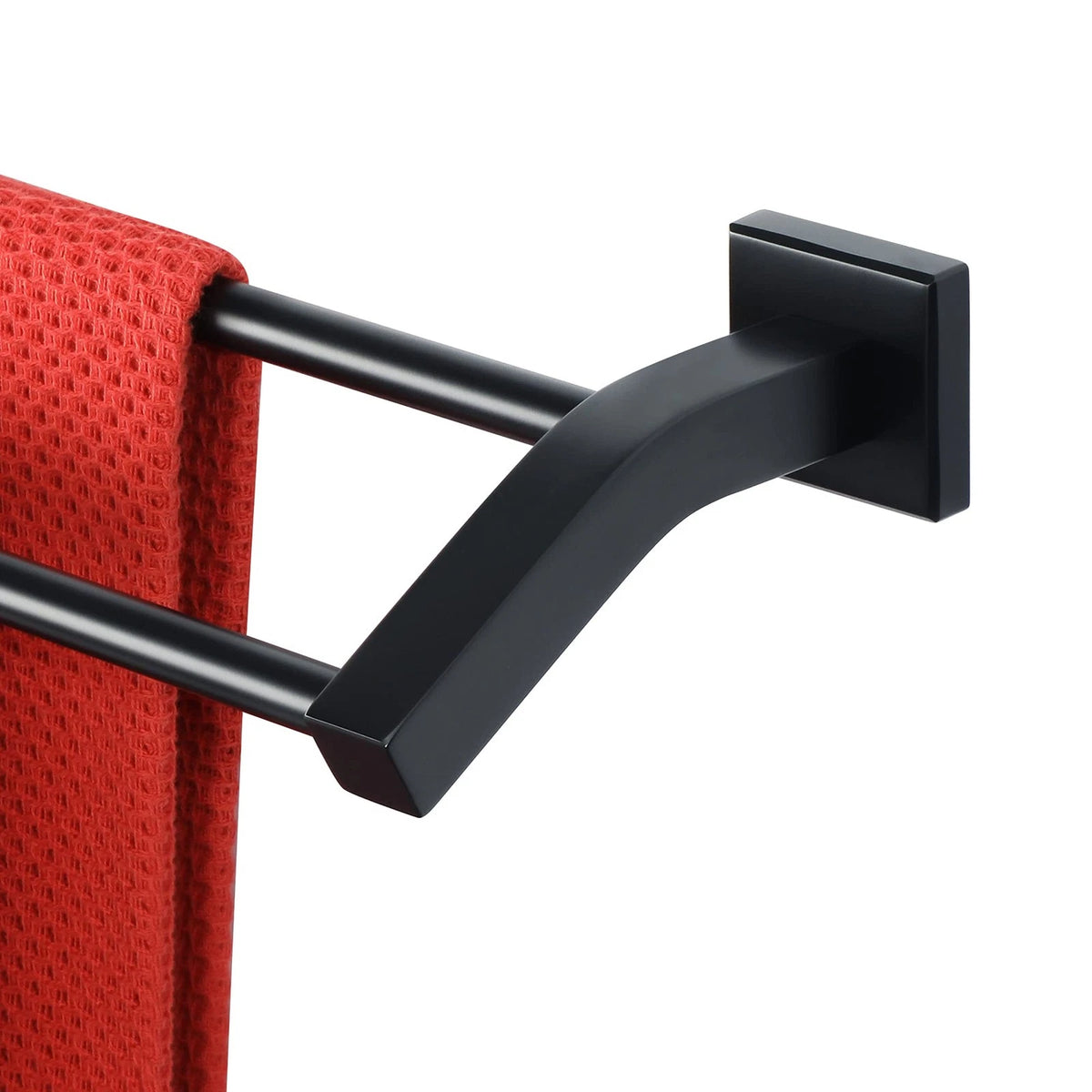 Double Towel Bar for Wall Mount (16 Inch, Matte Black, SUS304 Stainless Steel)