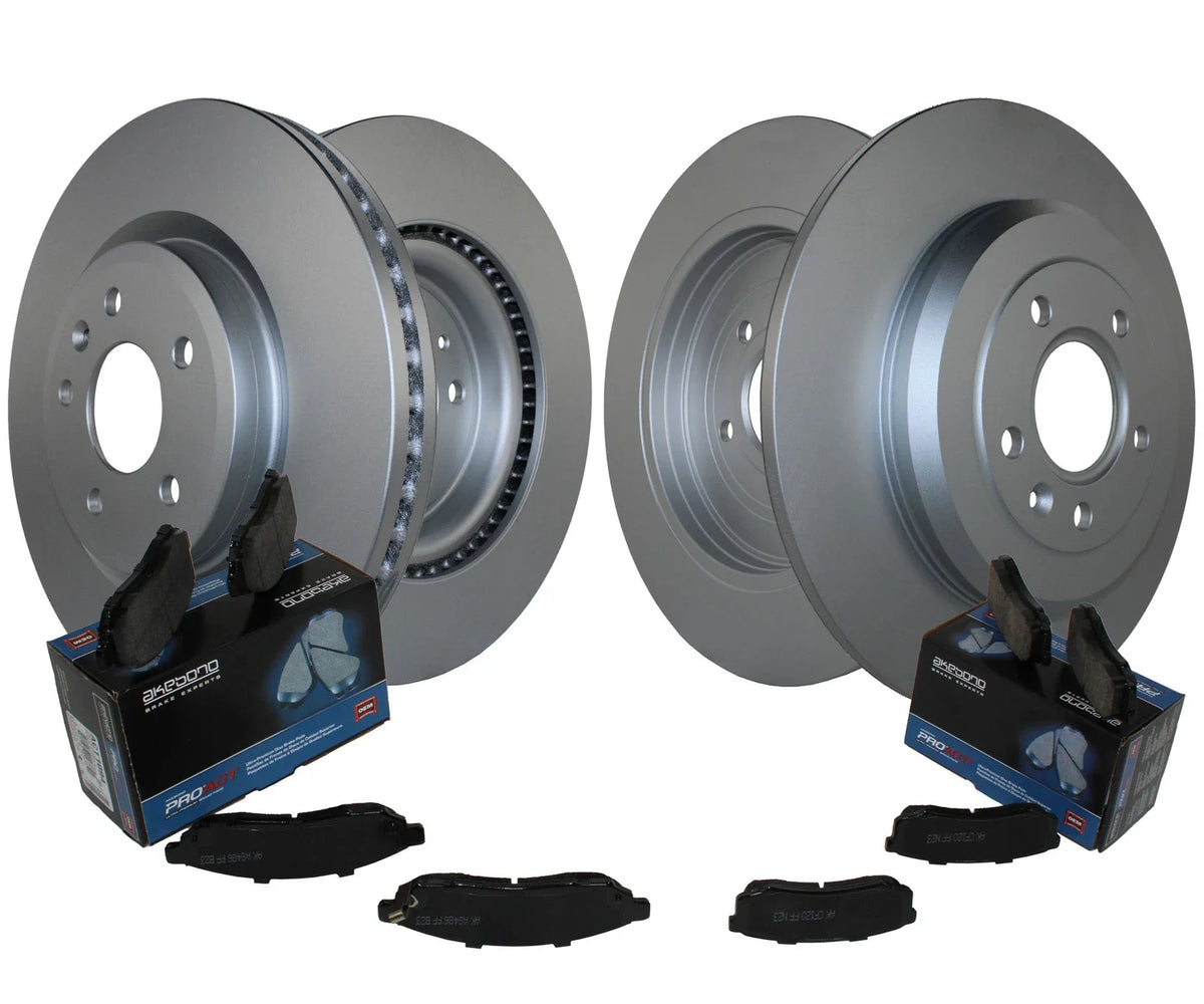 Front & Rear Brake Kit Disc Rotors & Akebono ProACT Pads for Ford Taurus