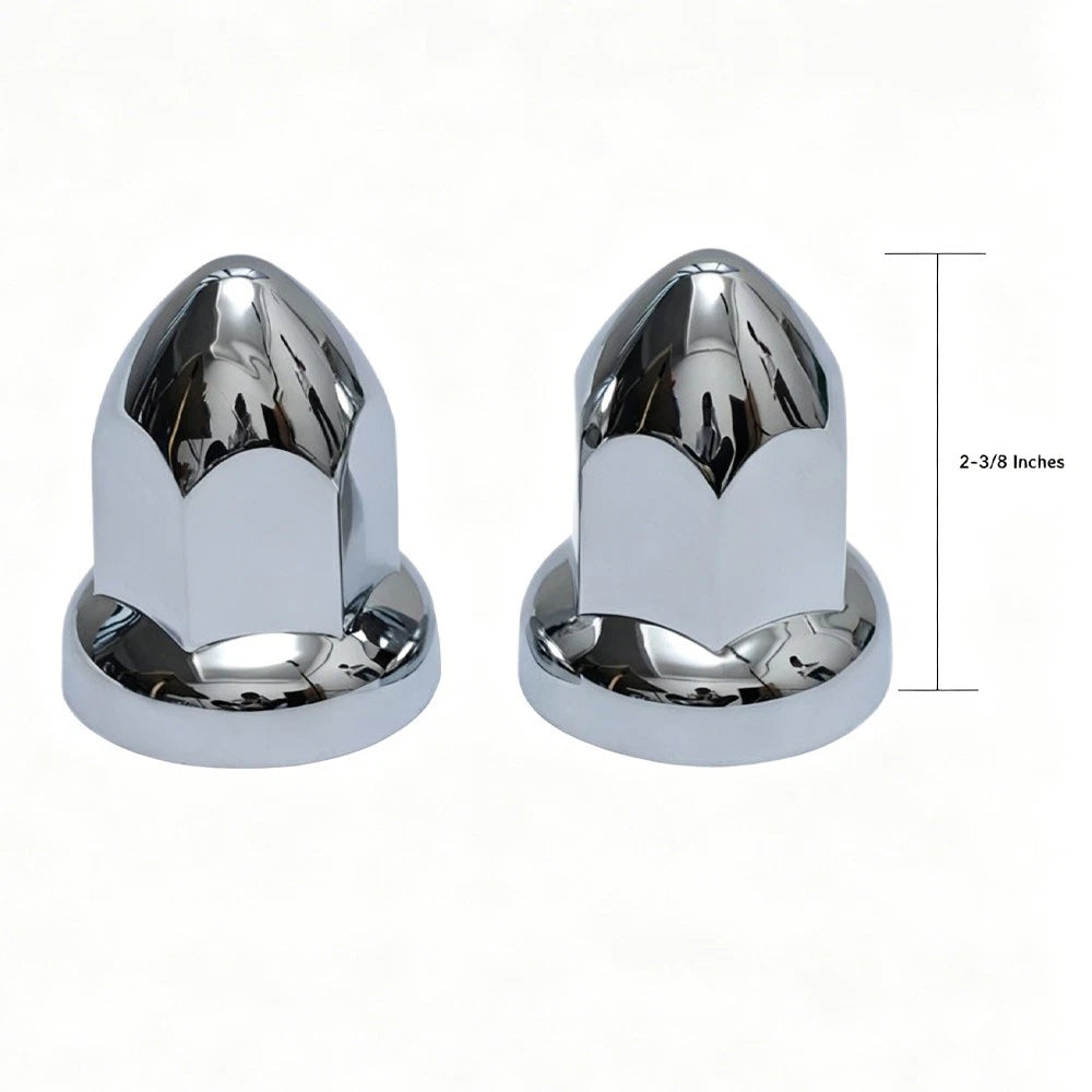 Set of 20 Push on Bullet Lug Nut Covers for Semi Truck - 33mm Chrome