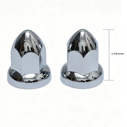 Set of 20 Push on Bullet Lug Nut Covers for Semi Truck - 33mm Chrome