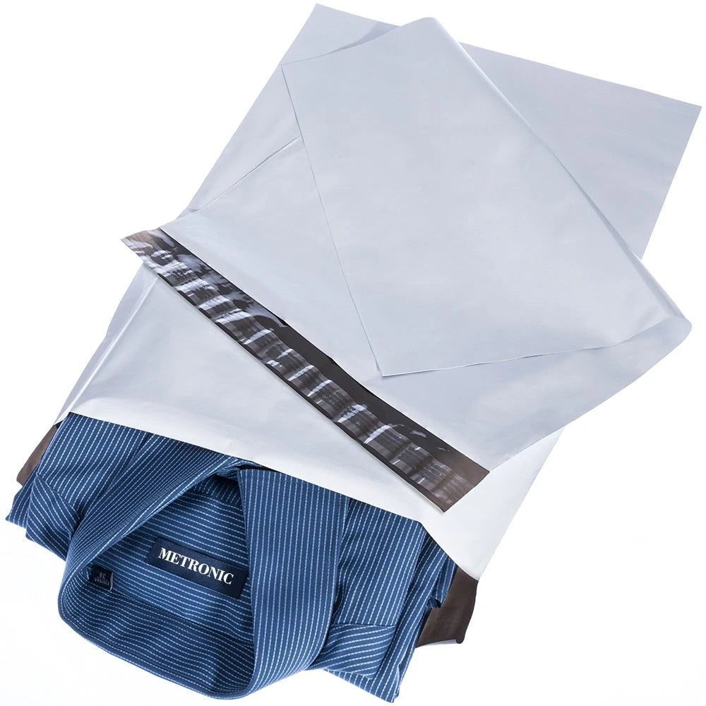 Set of 100 Metronic Poly Mailers 10x13 Small White Shipping Bags