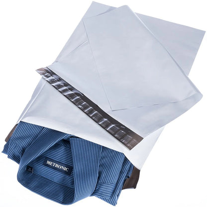 Set of 100 Metronic Poly Mailers 10x13 Small White Shipping Bags