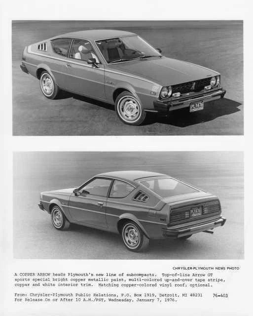 Factory Press Photo for Plymouth Arrow GT (1976)