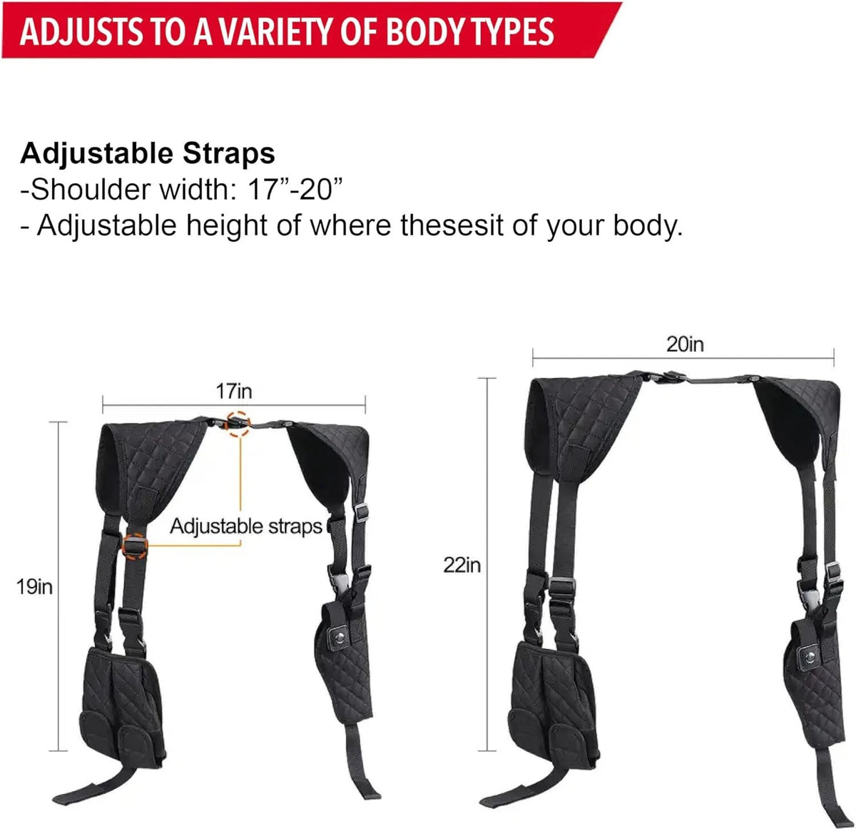 Shoulder Holster with Double Magazine Pouch for Tactical Use