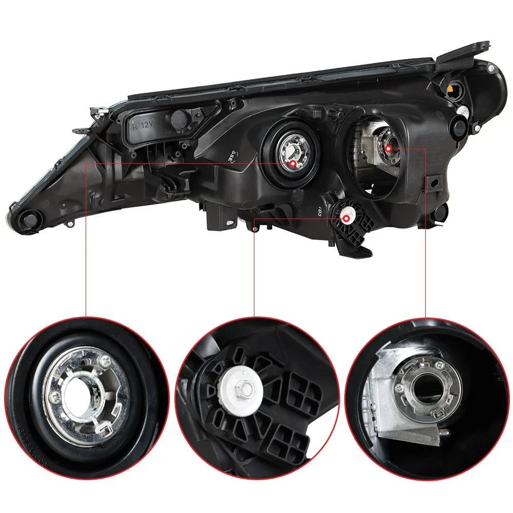 Set of 2 Front Headlight Assemblies for Toyota RAV4 (2013–2015) Clear Lens