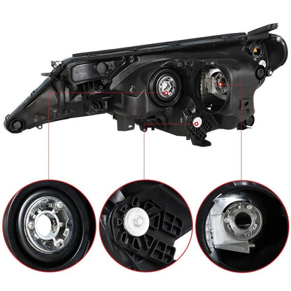 Set of 2 Front Headlight Assemblies for Toyota RAV4 (2013–2015) Clear Lens