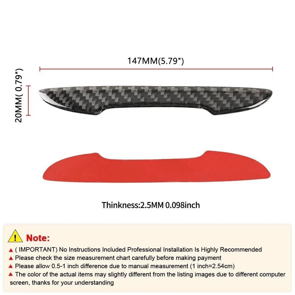 Universal Black Carbon Fiber Door Edge Protection Trim Stickers