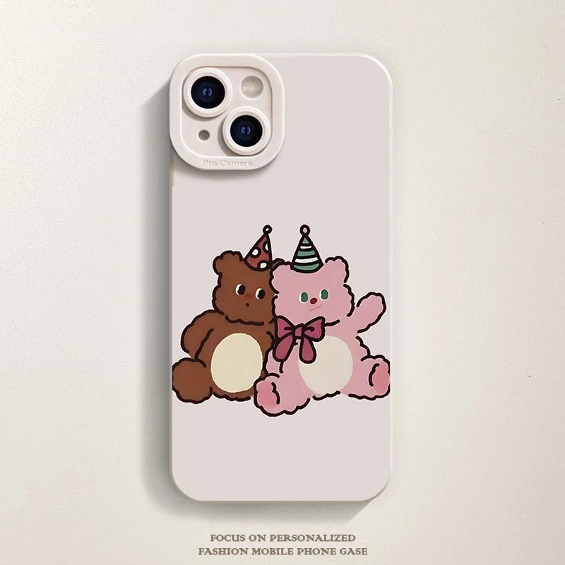 Shockproof Teddy Bear Case for iPhone 11 to 17