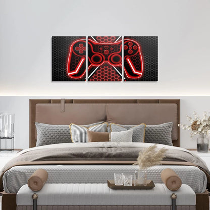 3 Piece Gamer Canvas Wall Art 12" x 16" for Picture Wall Decor