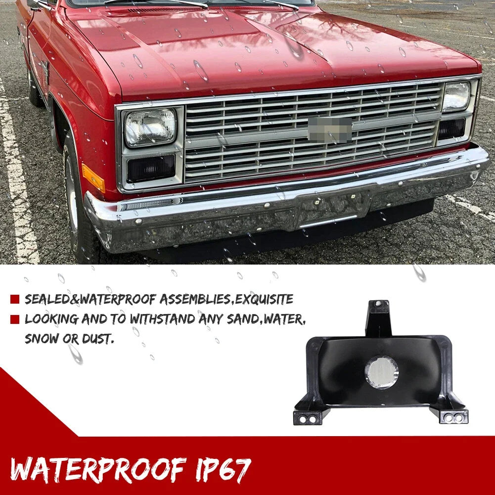 2X Smoked Front Bumper Turn Signal Light Housings for Chevrolet GMC Truck