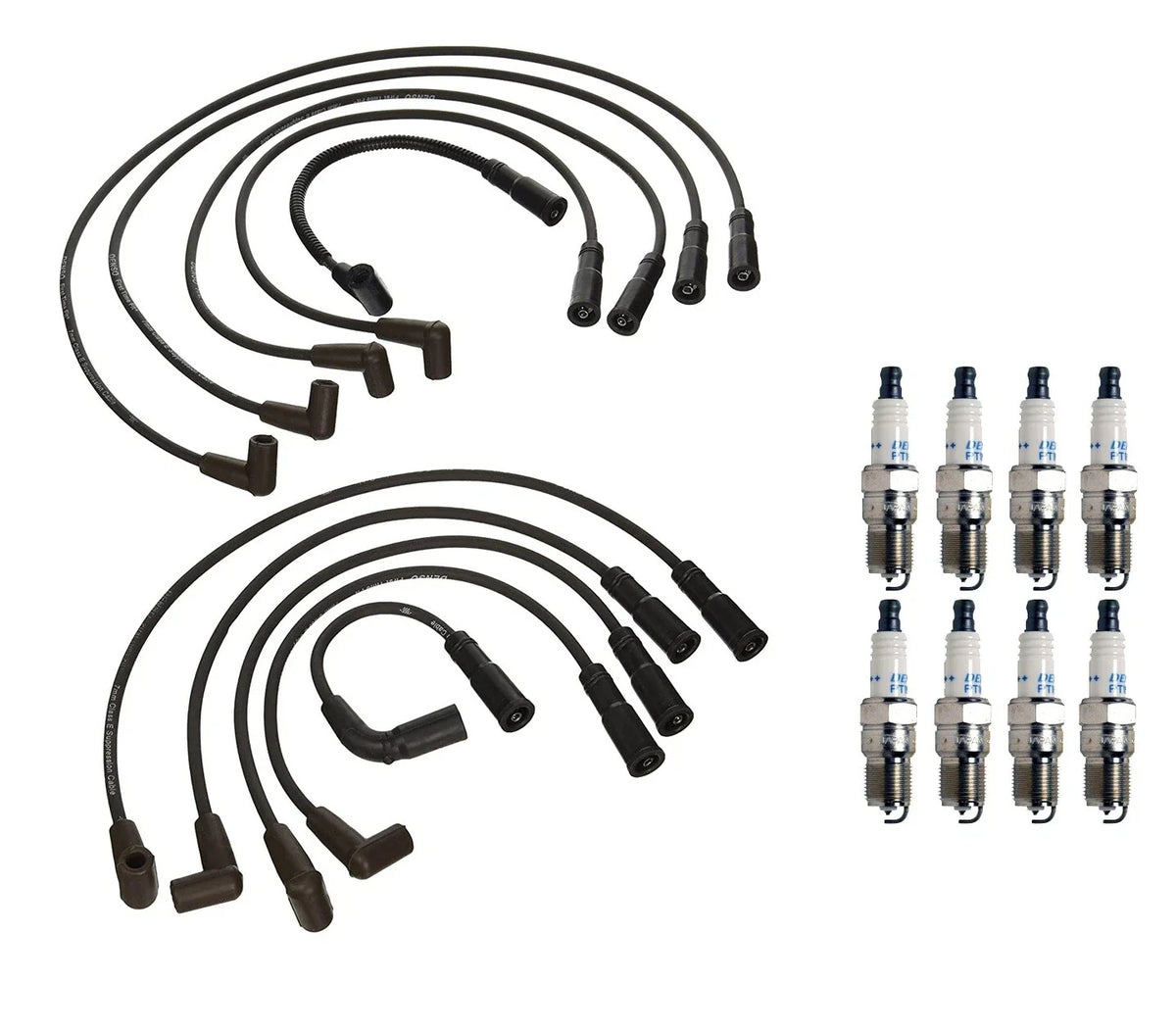 Denso 7mm Wire Set & 8 Double Platinum Spark Plug Kit for Chevy Pontiac V8