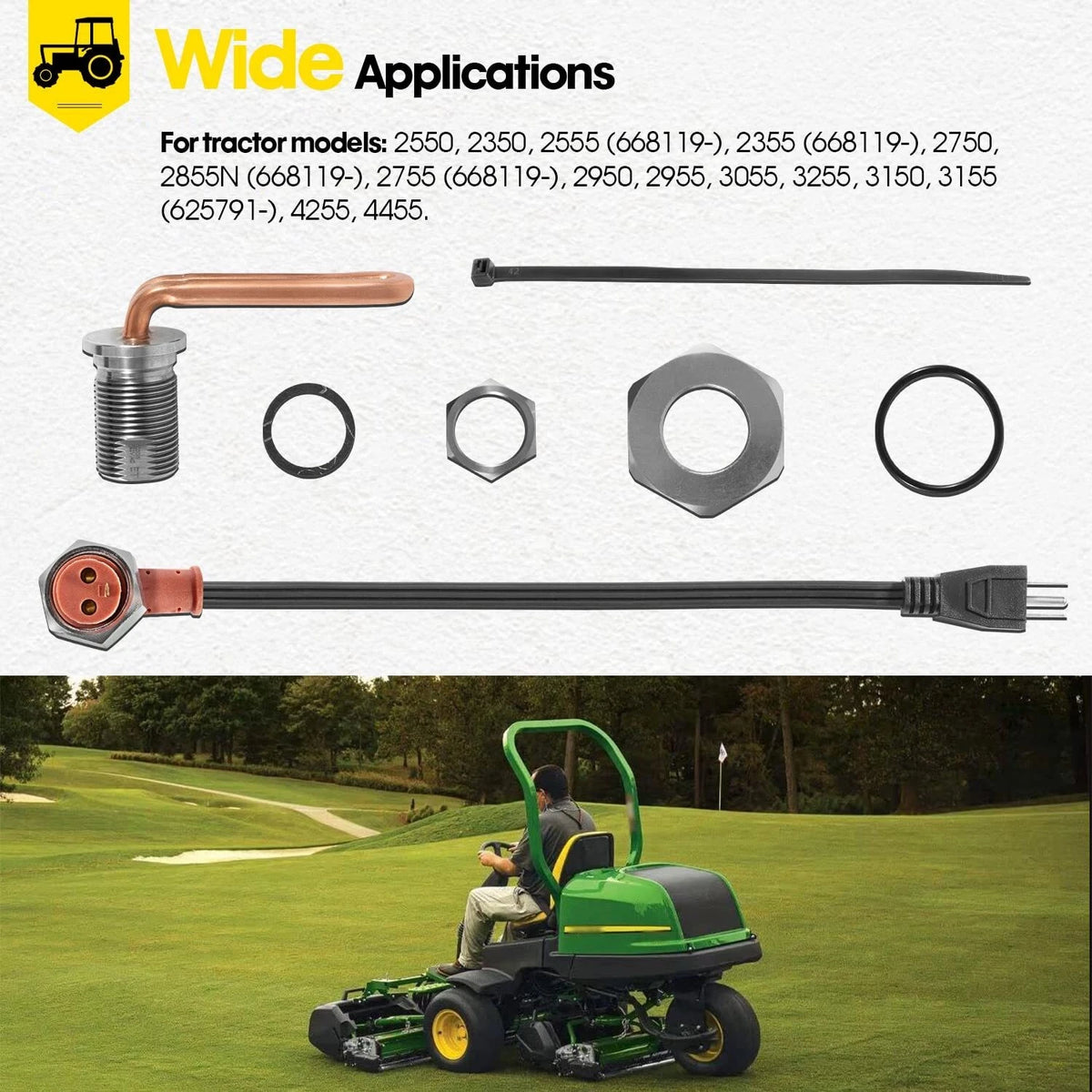 Engine Coolant Heater Kit for John Deere Tractors