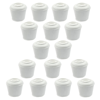 Set of 16 Chair Leg Caps 3/4 Inch Rubber End - White