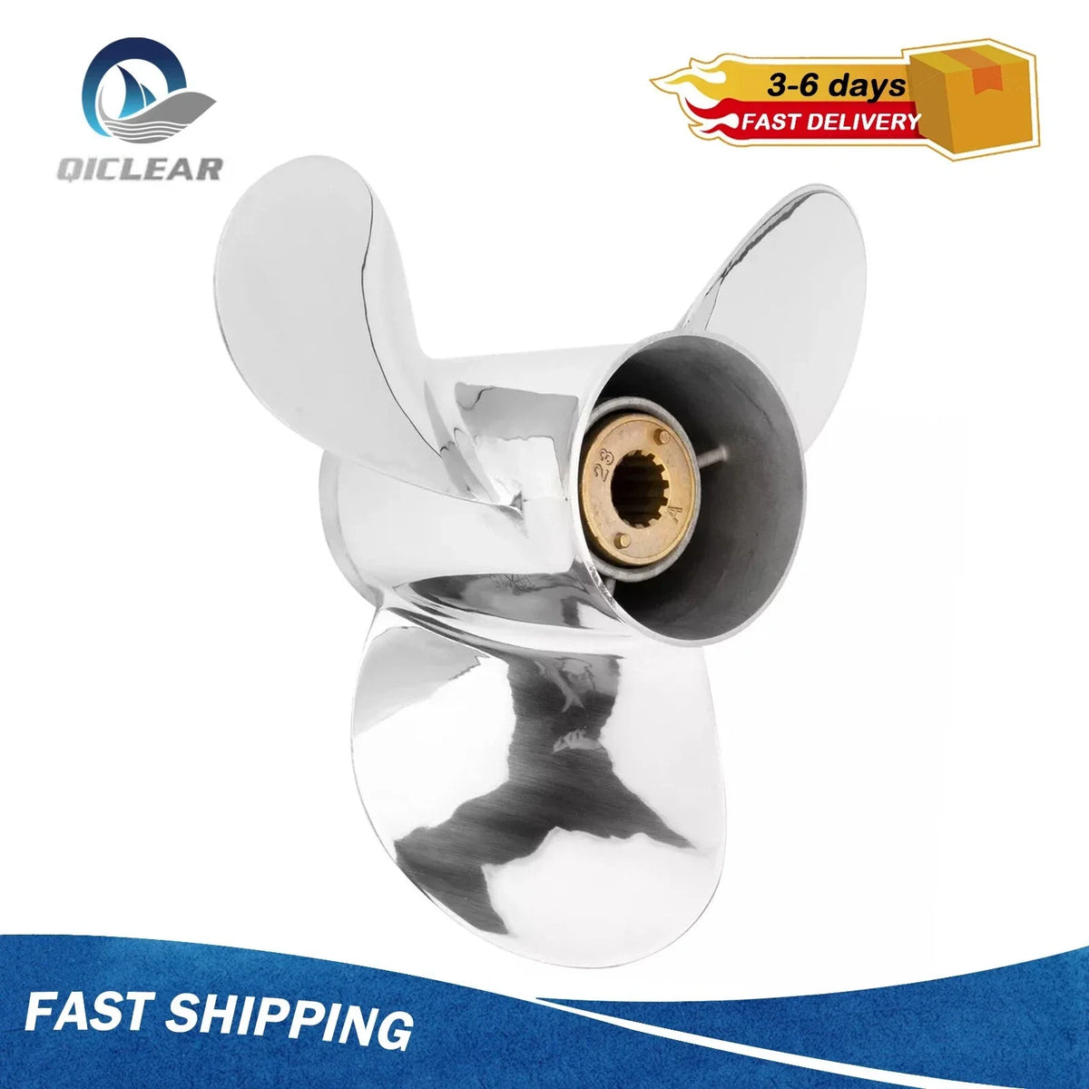 Stainless Steel Boat Propeller 10 3/8 x 14 for Mercury 25-70 HP (RH)