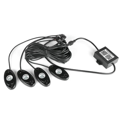 4X RGB LED Rock Lights for Offroad Vehicles (Wireless, Music Flashing)