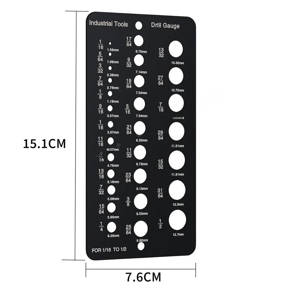 Stainless Steel Drill Bit Gauge for Workshop (Metric to Imperial)