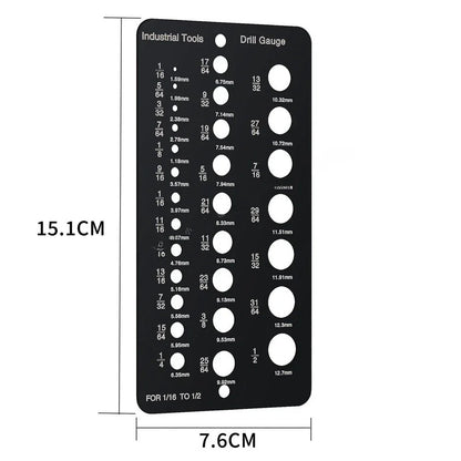 Stainless Steel Drill Bit Gauge for Workshop (Metric to Imperial)